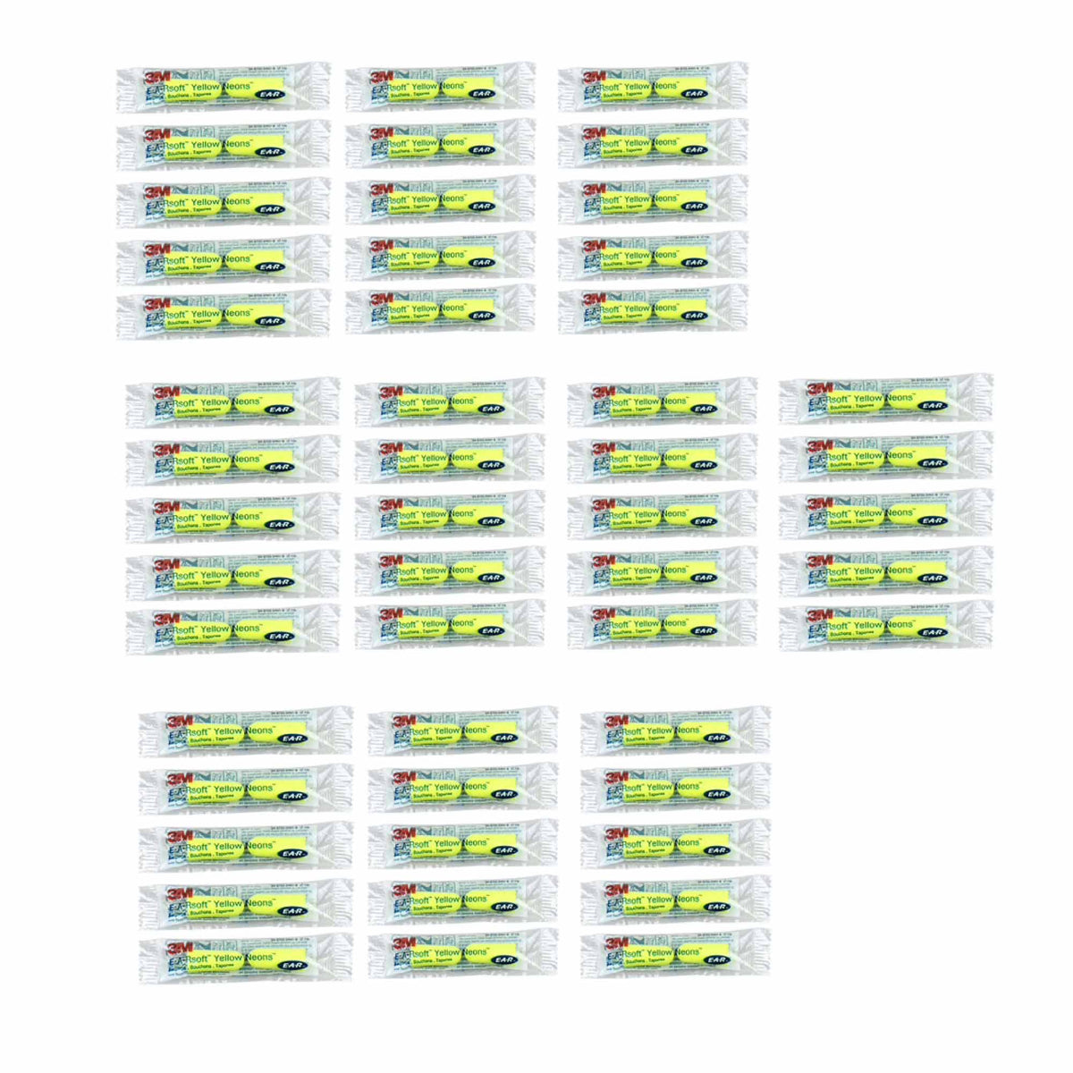 3M Foam Safety Neon Earplugs Workplace Noise Reduction Uncorded Disposable Plug