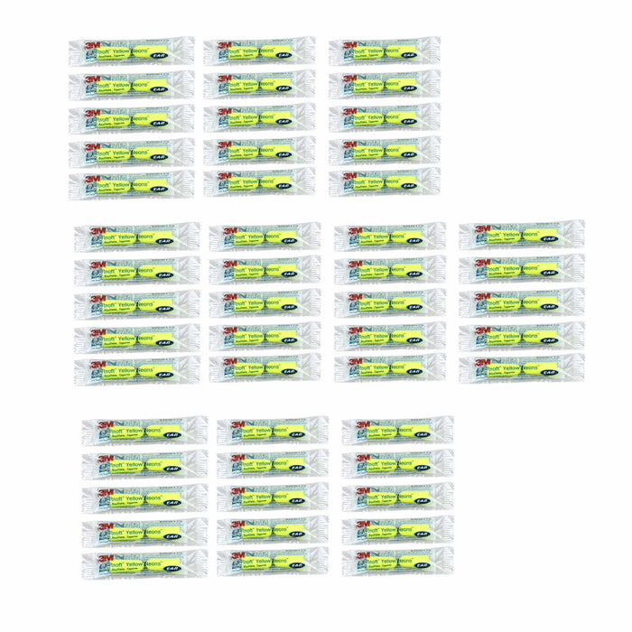 3M Foam Safety Neon Earplugs Workplace Noise Reduction Uncorded Disposable Plug