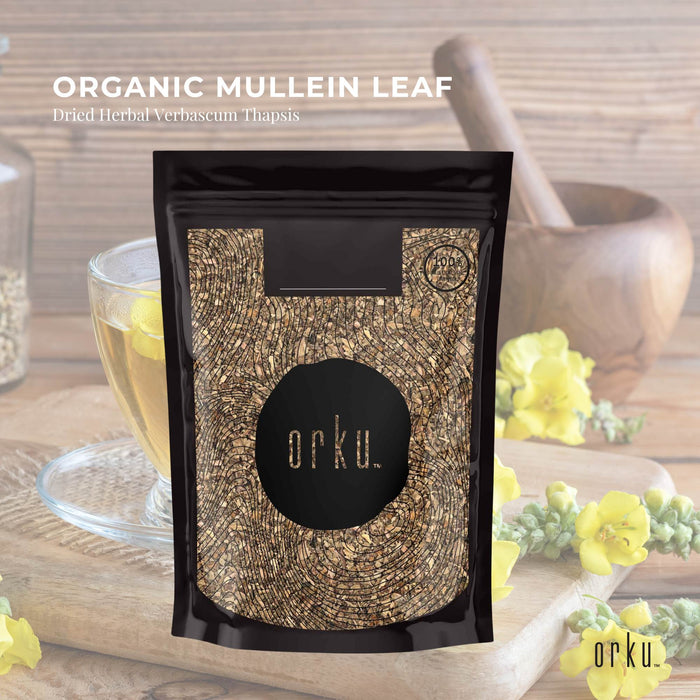 Orku 50g Organic Mullein Leaf - Dried Herbal Verbascum Thapsis
