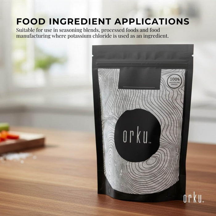 Orku 400g Potassium Chloride Powder (KCl) - Food Grade E508 Salt Substitute