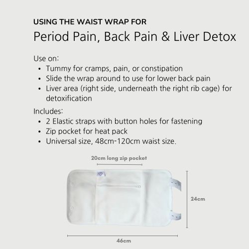 3 Piece Waist & Knee Wraps Organic Cotton Castor Oil Pack