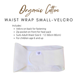 1 Piece Waist Wrap Organic Cotton Castor Oil Pack - Velcro Small