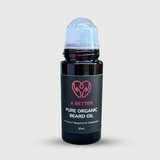 Pure Organic Beard Oil 50 mL - Roll-On - For Short Beards or Stubble