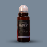 Pure Organic Castor Oil and Jojoba Roll-On 50mL - Amber Glass Bottle Rose Quartz Roller
