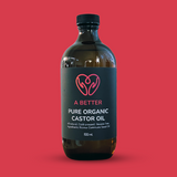 Pure Organic Castor Oil 500 mL - Amber Glass Bottle