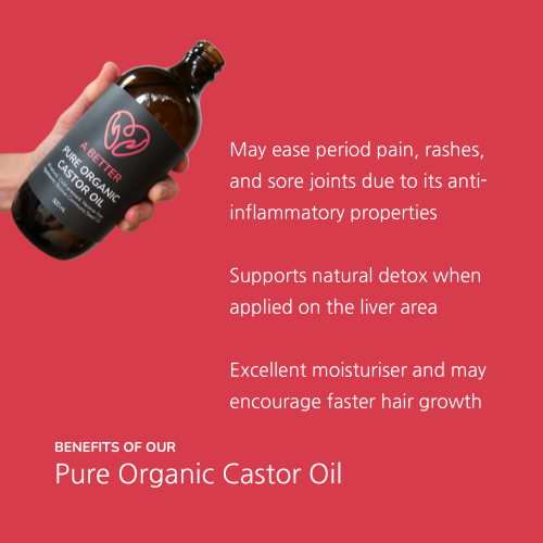 Pure Organic Castor Oil 500 mL - Amber Glass Bottle