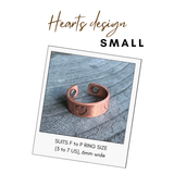 Pure Copper Magnetic Therapy Ring - Hearts Design