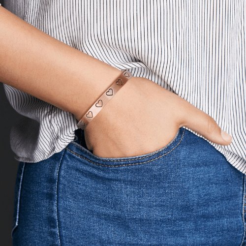 Pure Copper Magnetic Therapy Bracelet - Hearts Design