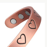 Pure Copper Magnetic Therapy Bracelet - Hearts Design