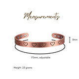 Pure Copper Magnetic Therapy Bracelet - Hearts Design