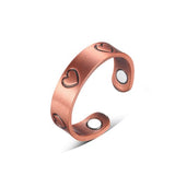 Pure Copper Magnetic Therapy Ring - Hearts Design - Standard Size