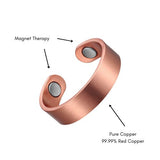 Pure Copper Magnetic Therapy Ring - Plain Brushed - Standard Size