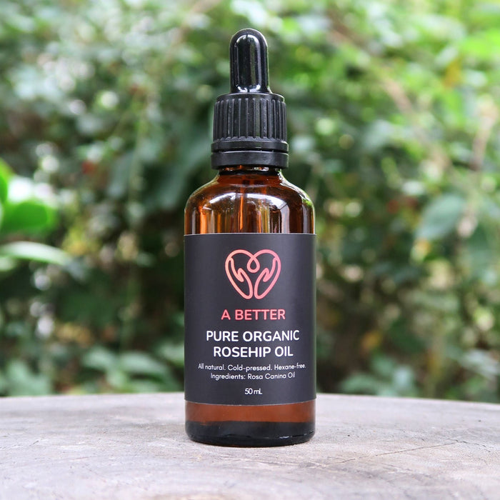 Pure Organic Rosehip Oil 50 mL - Amber Glass Bottle