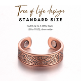Pure Copper Magnetic Therapy Ring - Tree of Life Design
